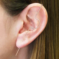 925 silver ear cuff handmade jewelry piercing earrings brinco gold filled long ear pin minimalist oorbellen earring for women