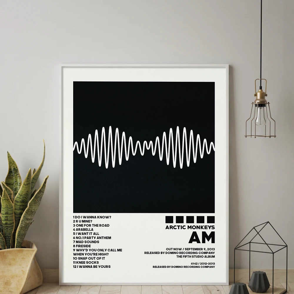 

Album Cover Prints Black Arctic Monkeys AM album Music Typography Poster Wall Art Pictures Canvas Painting For Room Home Decor
