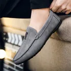 Туфли мужские кожаные, роскошные брендовые итальянские повседневные, дышащие мокасины, без застежки, дизайнерская обувь для вождения, черные, 2019