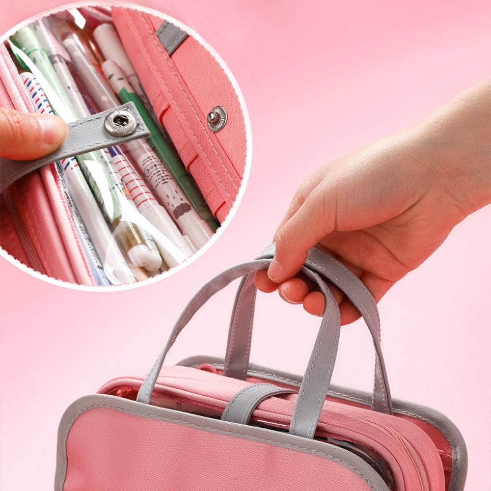 Большой Ёмкость молния карандаш сумка высокого качества Оксфорд Ткань Карандаш