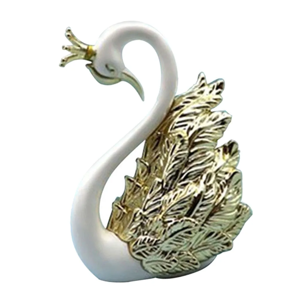 

Resin Swan Statue Small Artificial Figurine Ornament For Car Dashboard