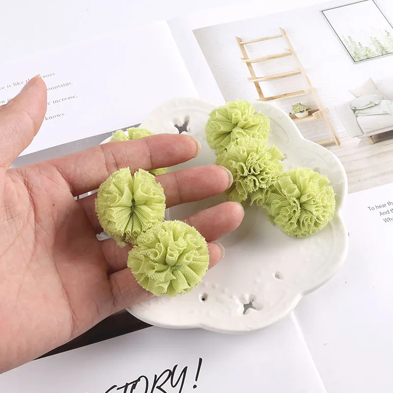 10 шт./лот 35 мм кружевной шар Сделай сам Марля эластичные цветы помпоны крафт