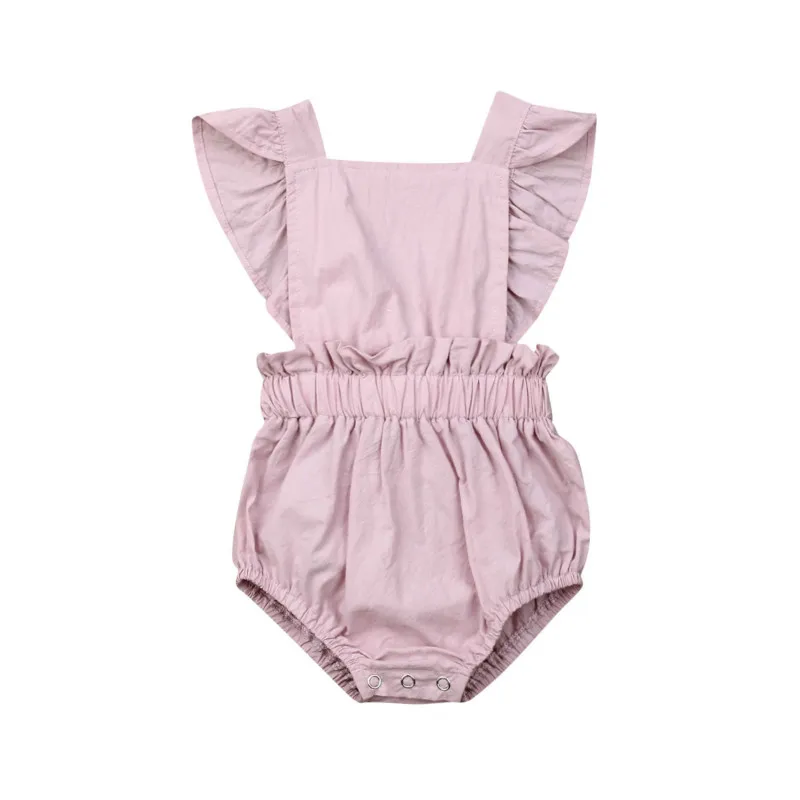 Комбинезон без спины с оборками для новорожденных и маленьких девочек Летний