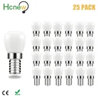 25 шт.лот 3 Вт E14 Светодиодная лампа для холодильника, лампа-кукуруза для холодильника, светодиодная лампа 220 В переменного тока, светодиодная лампа белоготеплого белого света SMD2835, сменный галогенный свет