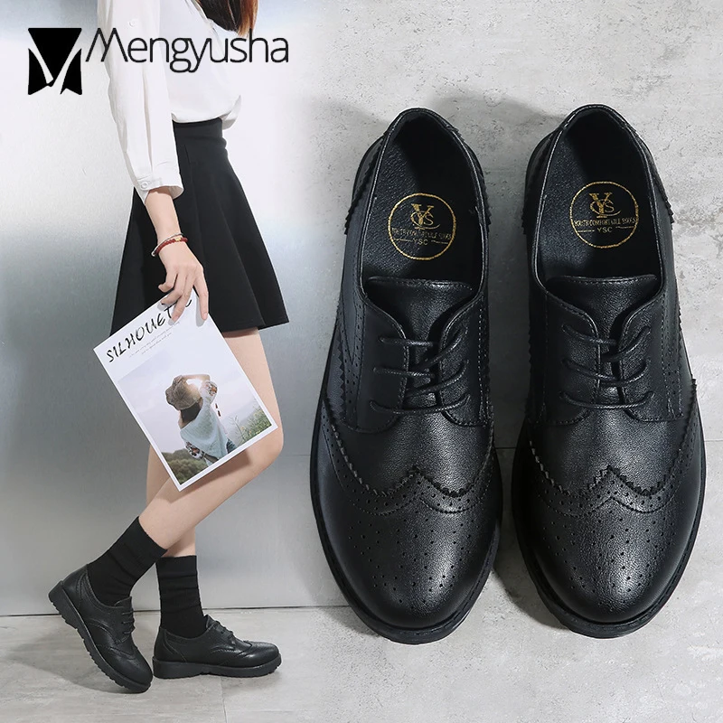 Туфли оксфорды женские зимние с плюшевой подкладкой кожа плоская подошва