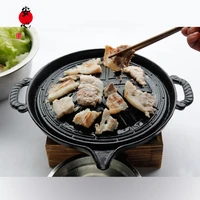 multi functional korean oil spill pan mongolian style iron bbq pan commercial outdoor convenient oven baking tray griddle plate