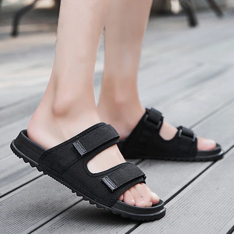 Мужские парусиновые домашние тапочки Нескользящие массажные шлепанцы для пляжа