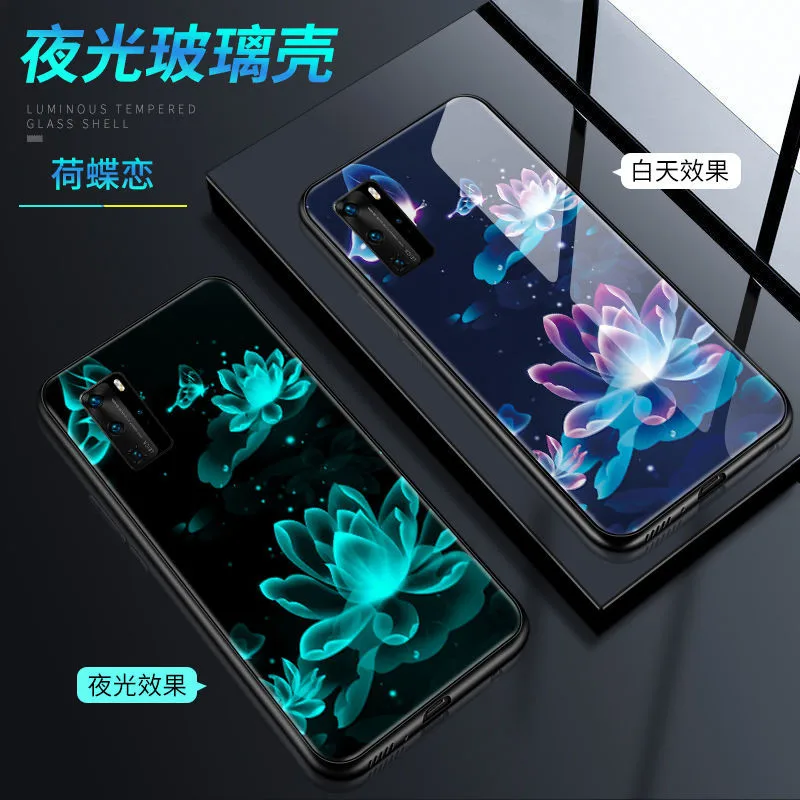 

Colorful Tempered Glass Luminous Case For Samsung Galaxy S22 S21 Ultra Plus S20FE S21 Flash Back Coque for Note 20 S20 Ultra S10