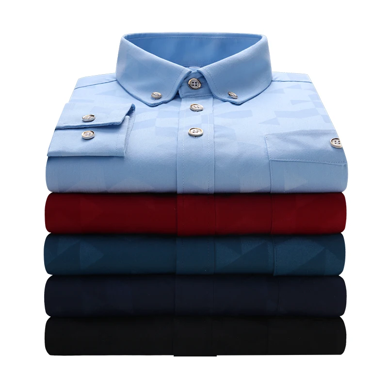 Мужская деловая приталенная рубашка Four Seasons Классическая Модная с темными