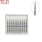 10 шт.кор. зубные алмазные сверла FG, высокоскоростные конические сверла, Конический конец для отбеливания зубов, полировка 1,6 мм