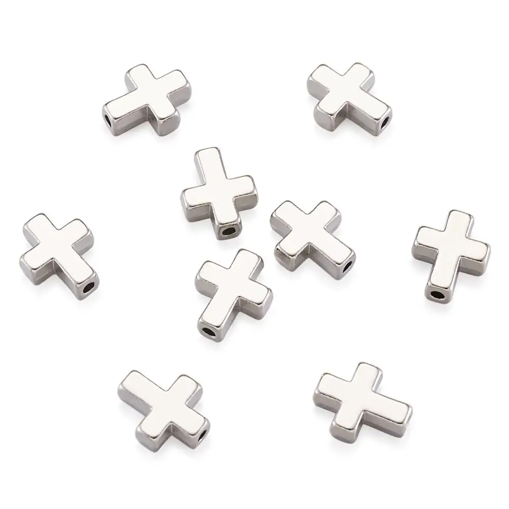 

20pcs 15x12x5mm Metal Tibetan Style Cross Beads Spacer Bead Charms for Jewelry Making DIY Bracelet Necklace Hole: 2mm Pandahall