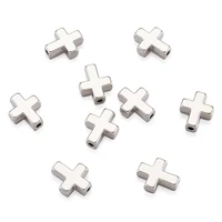 20pcs 15x12x5mm metal tibetan style cross beads spacer bead charms for jewelry making diy bracelet necklace hole 2mm pandahall