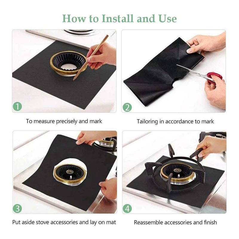 6 шт. крышек для газовой горелки + 2 силиконовых кухонной плиты многоразовые