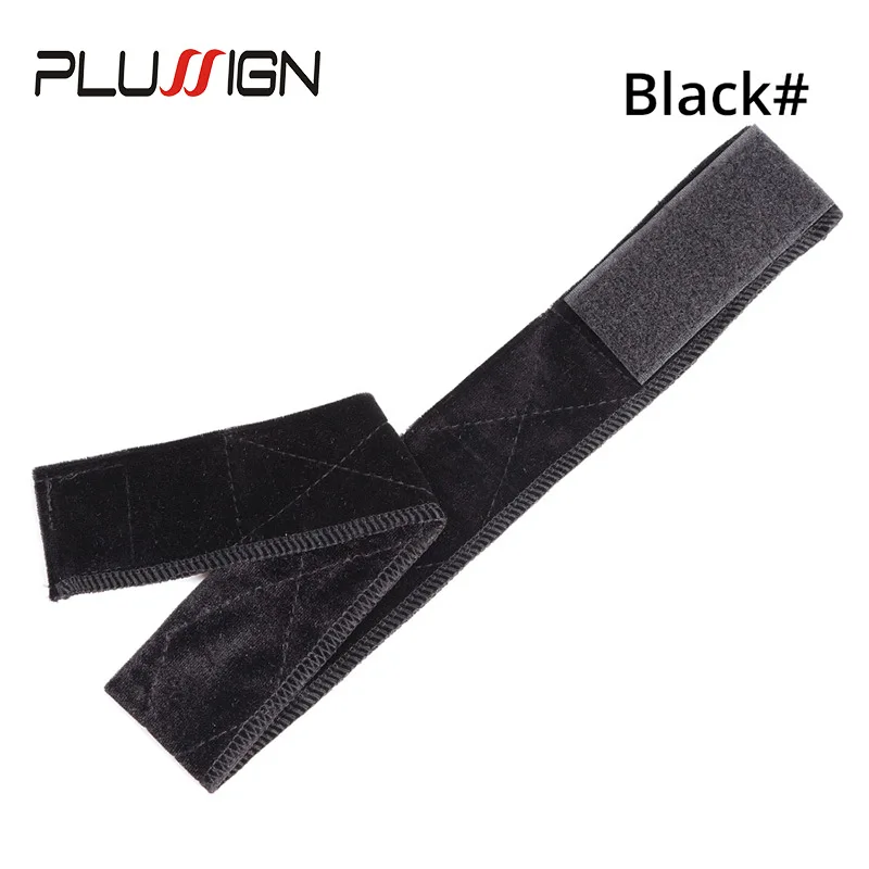 Plussign бархатная головная повязка рукоятка резинки для волос фитнес повязка для волос Прямая горячая Распродажа Регулируемые Широкие зажимы для парика повязка на голову - Цвет: Black