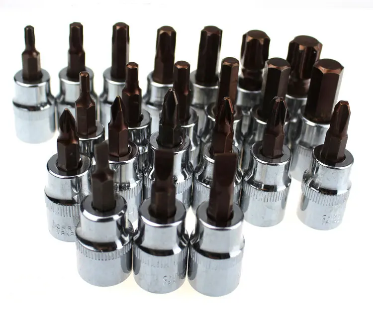 1 шт. 3/8 привод Torx Hex Phillips Pozi торцевые биты T50 T55 T60 отвертки H8 H10 торцевые шестигранные отвертки