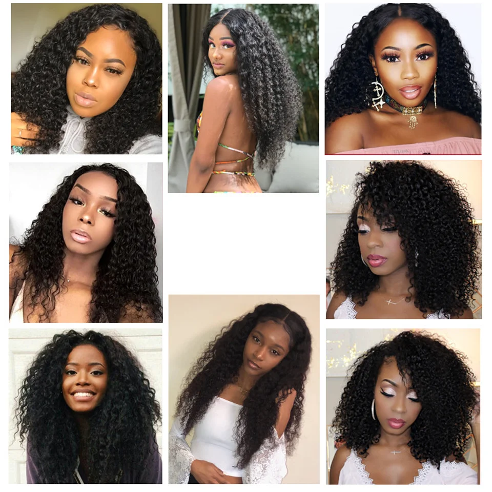

Kinky Curly Bundles With 4x4 HD Lace Closure Human Hair Bundles With 4*4 Lace Closure 8-30" Peruvian Hair Weave Bundle