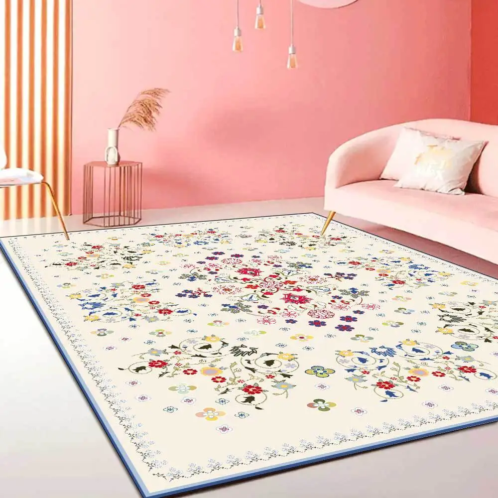 

Fashion Modern Simple Fresh Pattern Beige Girl Room Living Room Bedroom Bedside Carpet Floor Mat