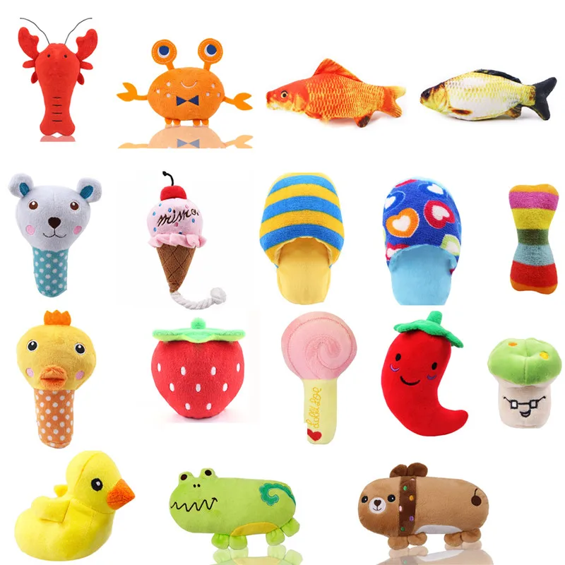 Игрушки животные для собак мягкая пищалка игрушка домашних животных милый