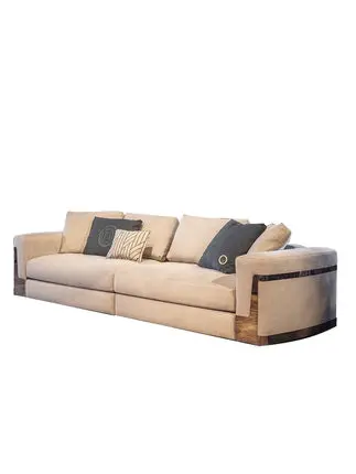 

2021 creative style Simple cloth art three people sofa modern model room reception