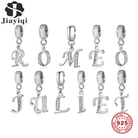 jiayiqi a to z letter charms 925 sterling silver cz beads fit women charms silver 925 original diy jewelry gift making