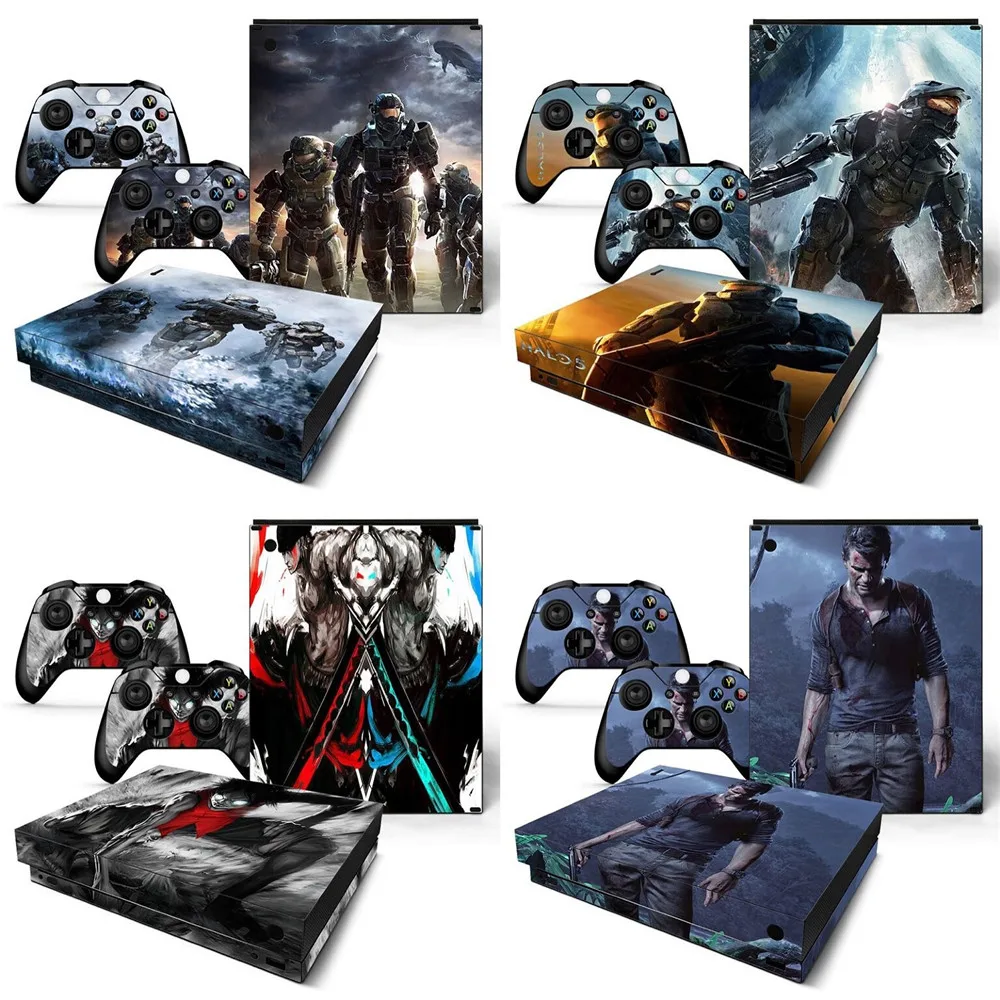 Наклейка для Microsoft Xbox One X консоль и 2 контроллера виниловая игровая наклейка s|stickers