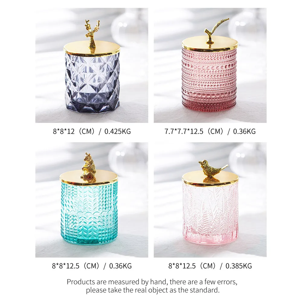 

Creative Glass Storage Jar Candy Jar Transparent Jewelry Organizer Modern Home Decoration Living Room Decor Accessories Gift
