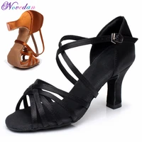 satin salsa latin dance shoe for women girls tango ballroom dance shoe high heel soft dancing shoes 57cm ballroom dance sandals