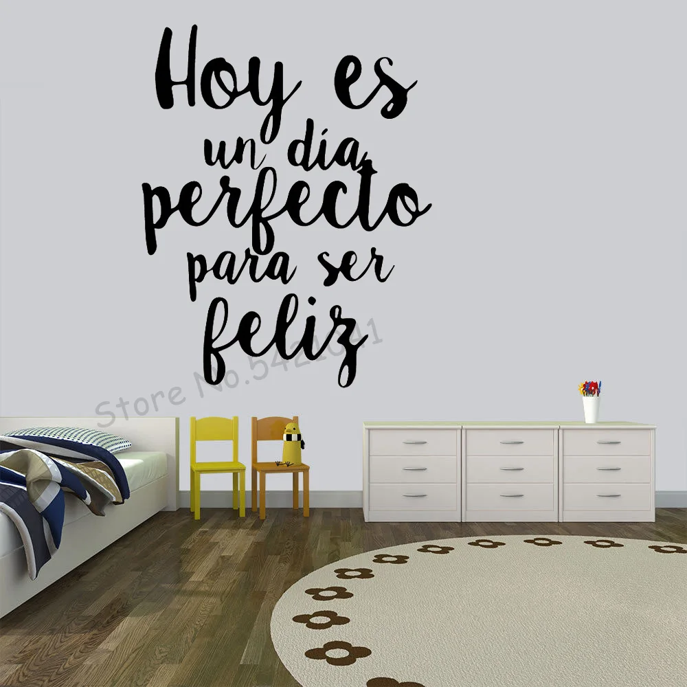 carved spanish phrase wall stickers vinyl waterproof home decoration living room kids room background wall house decal free global shipping