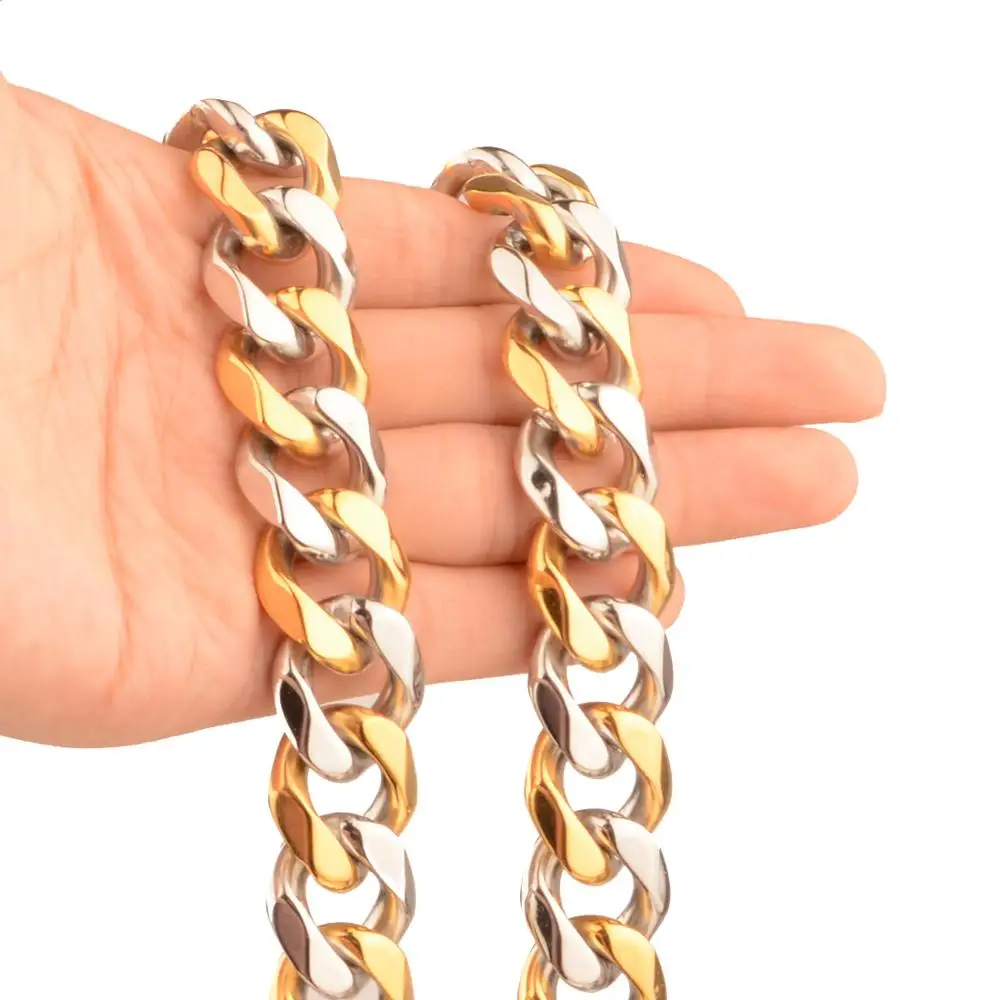 Женское шикарное ожерелье из нержавеющей стали 12 мм кубинская цепочка модное