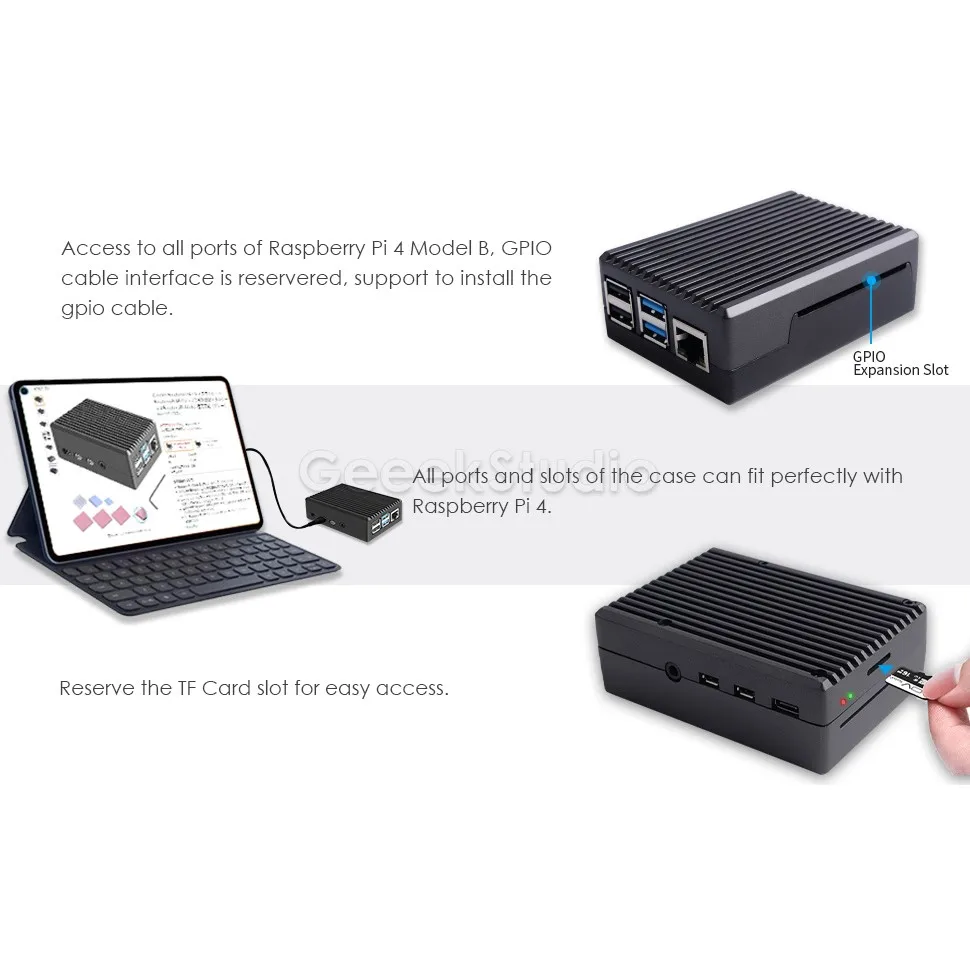 Черный/темно серый металлический чехол Корпус Корпуса с радиаторами термолента