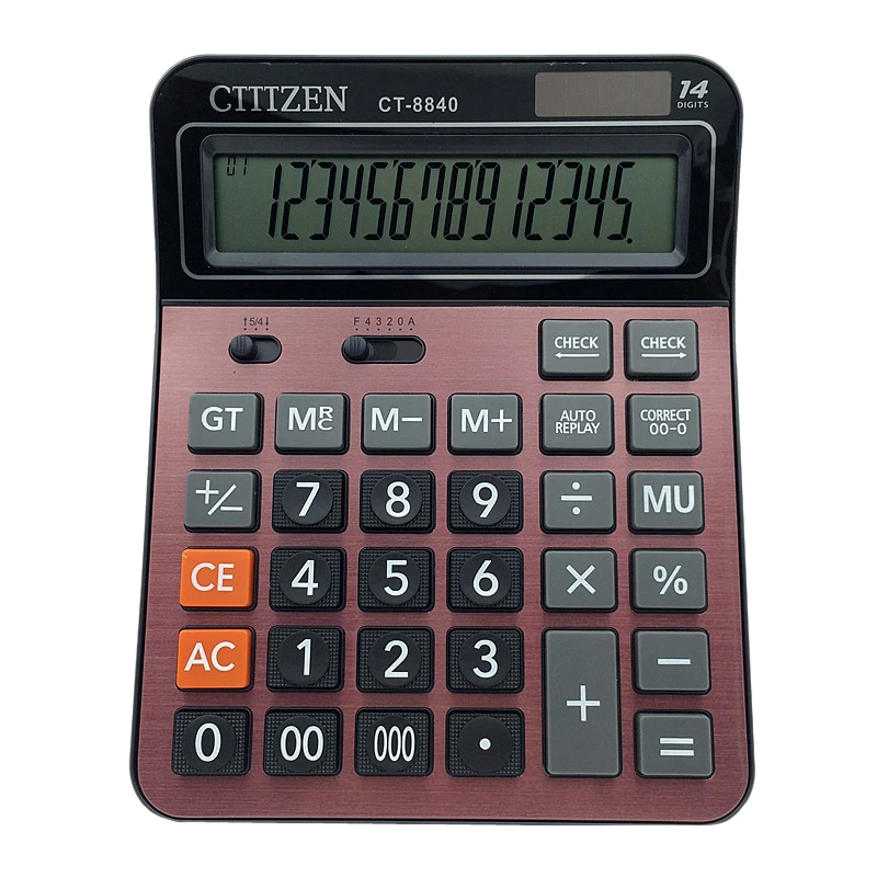 Gtttzen Электронный Настольный калькулятор Ct 8840 с 14 значным большим дисплеем