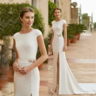 Женское атласное свадебное платье с глубоким вырезом, с цветочным принтом