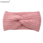 Женская теплая вязаная повязка на голову, 12 цветов