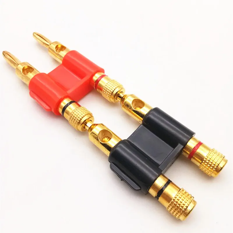 Высококачественный двухрядный 4 мм штекер типа банан позолоченный переходник