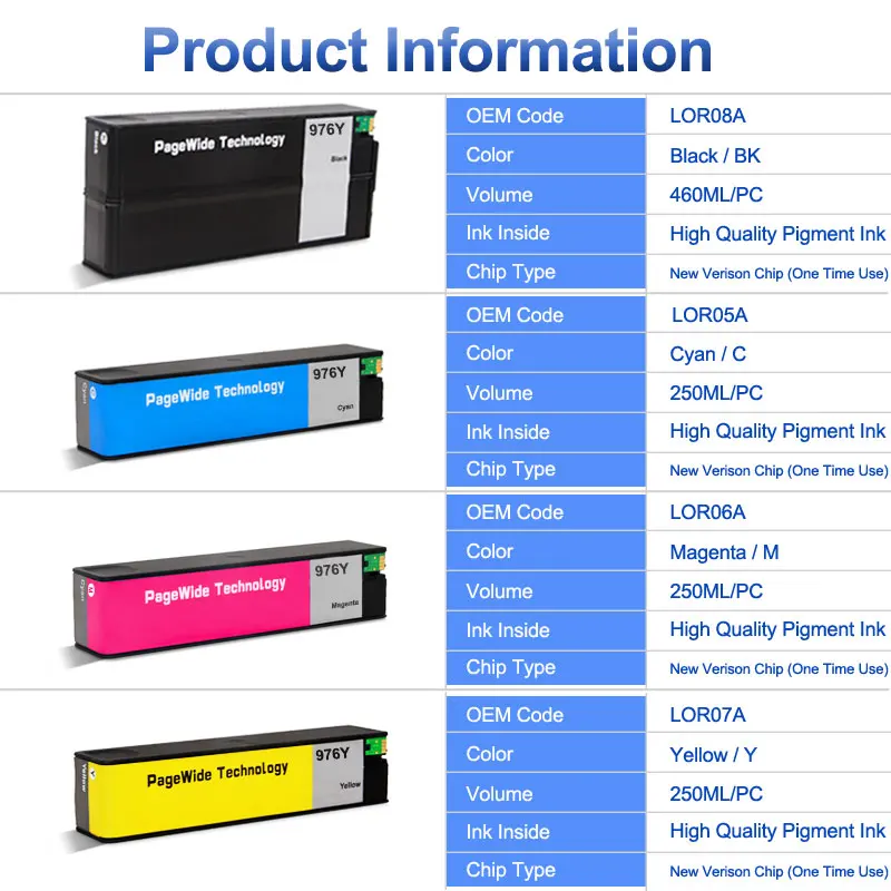 Картридж для HP 976Y восстановленный с новым чипом PageWide Pro 552DN 552DW 577DW 577Z P55250DW