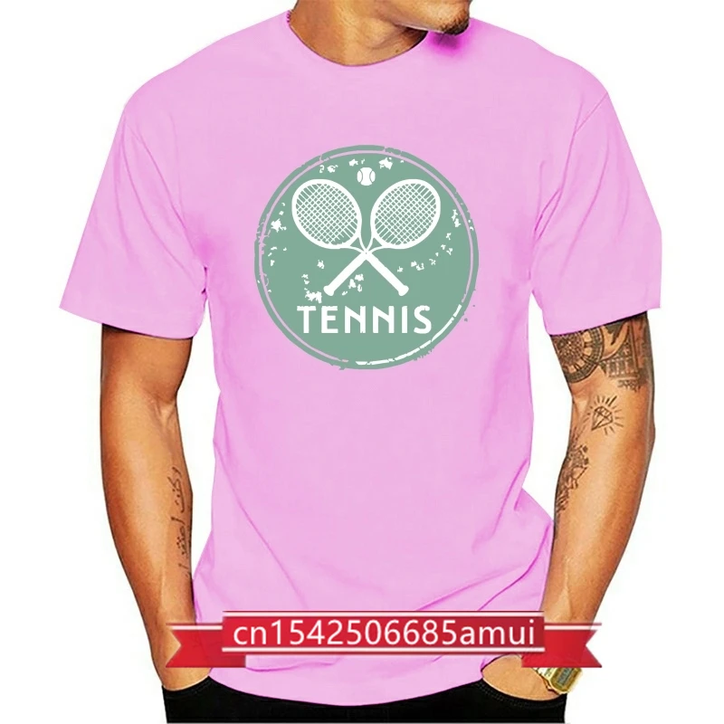 

LARGE VINTAGE TENNIS FASHION PRINT MENS WIMBLEDON GRAND SLAM TOURNAMENT T-SHIRT