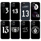 Чехол из ТПУ для iphone 5 5s se 6 6s 7 8 plus x 10, черный чехол для iphone XR XS 11 pro MAX, чехол на удачу 13