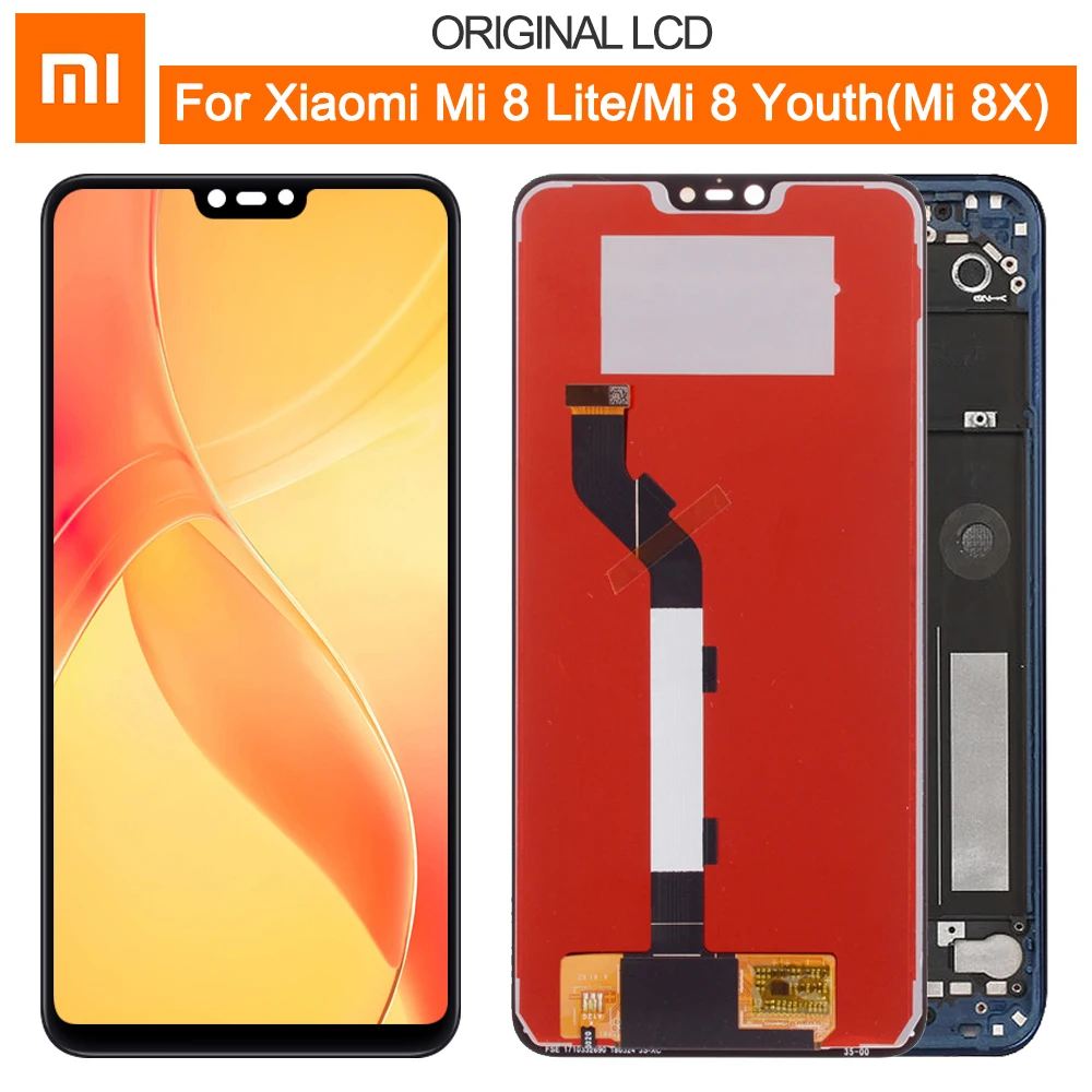 Дисплей для Xiaomi mi 8 Lite ЖК-дисплей кодирующий преобразователь сенсорного экрана в сборе с рамкой Замена экрана для mi 8X6,26''