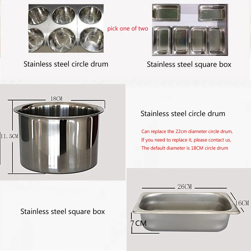Commercial Ice Cream Display Cabinet Stainless Steel Hard Freezers 6 Round Barrels Square Freezer | Бытовая техника