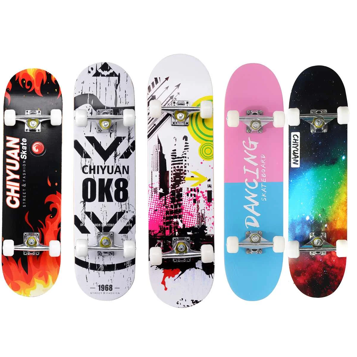 

Skateboard 80CM Beginner Adult Kids Double Rocker Four-Wheeled Maple Board Professional Board High Speed Drift Skateboard