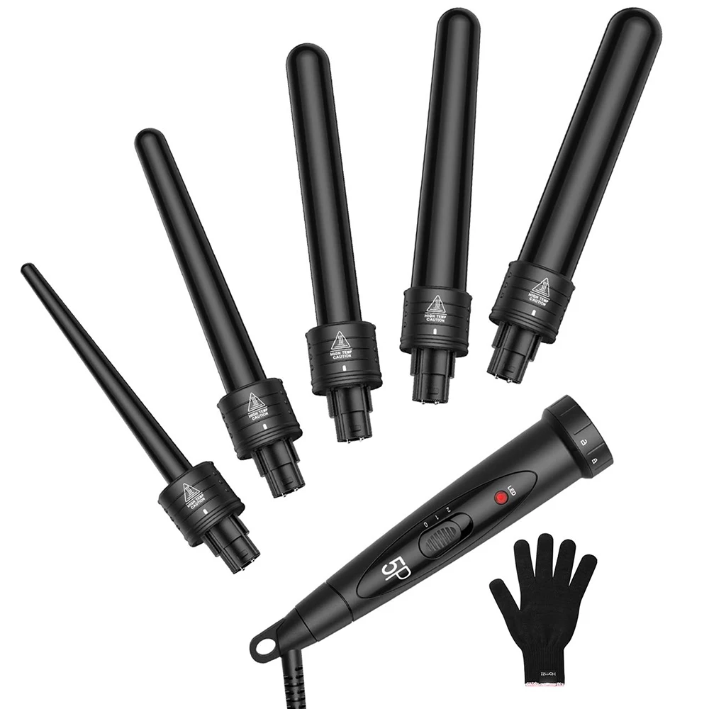 

5-in-1 Curling Iron Wand Hair Curling Iron Crimp Corrugation for Hair Styling Tools 9-32mm Hair Crimper Professional Hair Curler