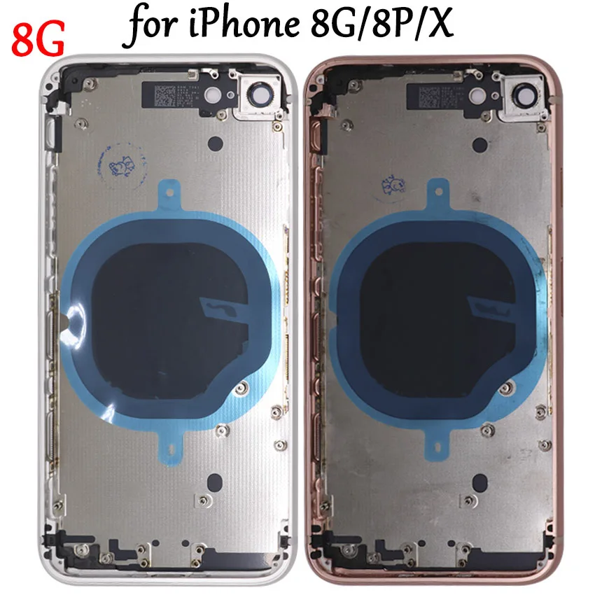 10 шт. чехол для iphone 8 8G P Plus X XR XS задняя крышка + средняя рамка sim карта без