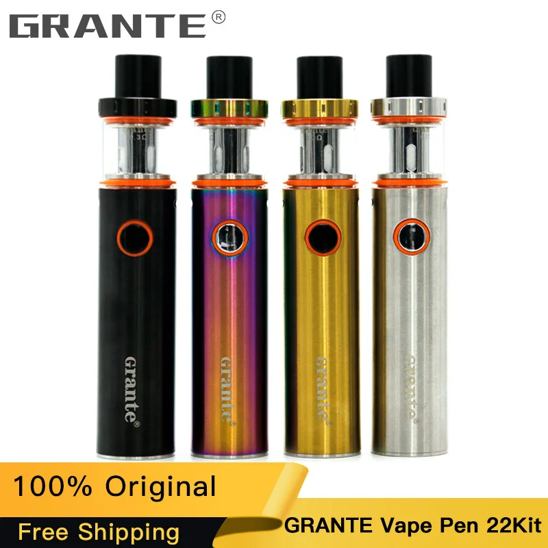 100% Оригинальные GRANTE Vape ручка 22 комплект с 1650 мАч батарея Pen бак Светодиодный
