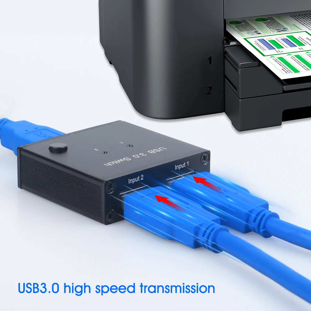 

Переключатель для совместного использования принтера USB 3,0 переключатель 2 компьютера автоматический переключатель для совместного исполь...