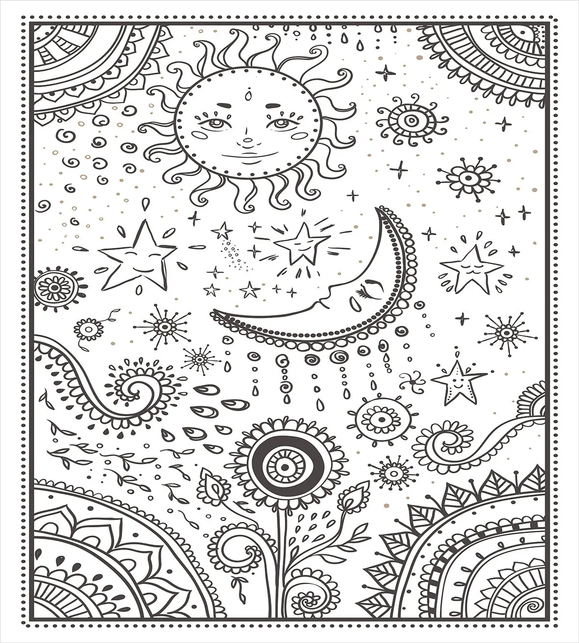 Солнце и луна пододеяльник набор восточные мандалы вдохновенный дизайн