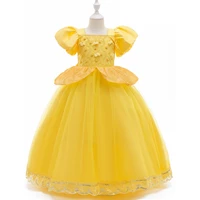 christmas party fancy costume deluxe princess dress up for girls 4 12t children cute belle cosplay yellow gown birthday carnival