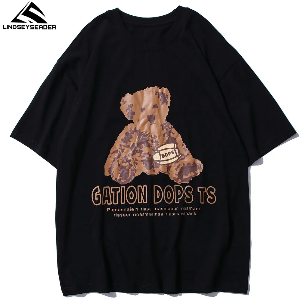 

LINDSEY SEADER Men's T-shirt Hip Hop Oversized Print 2021 Casual Harajuku Streetwear Summer Short Sleeve cotton Tops Tee Tshirt