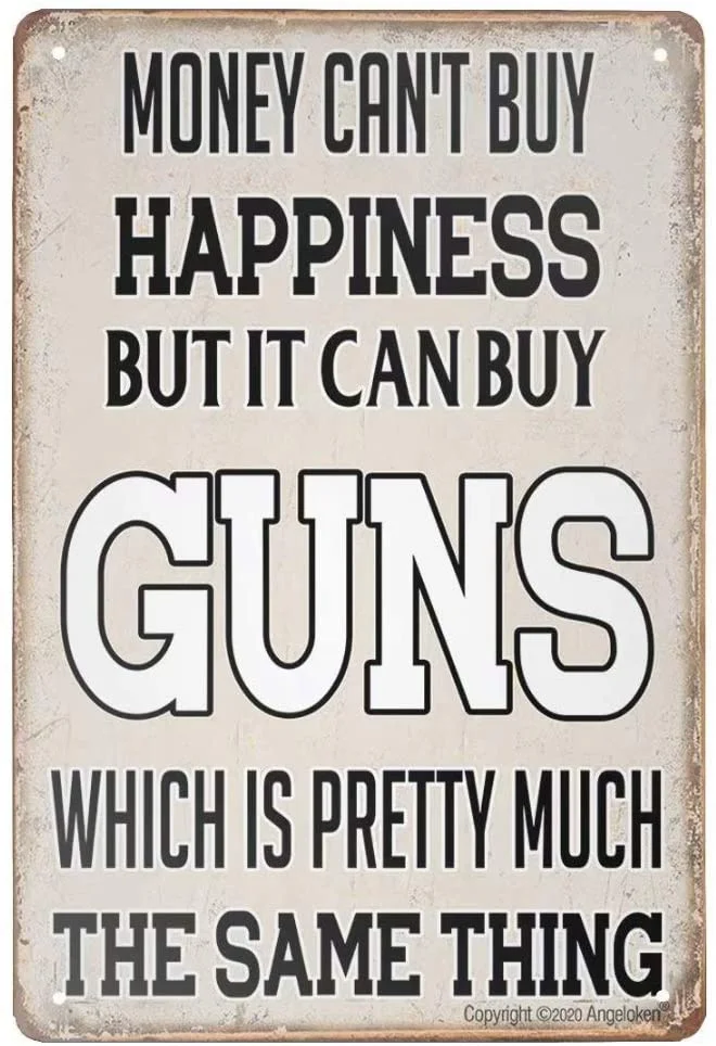 

Angeloken Retro Metal Sign Vintage Guns Sign for Plaque Poster Cafe Wall Art Sign Gift