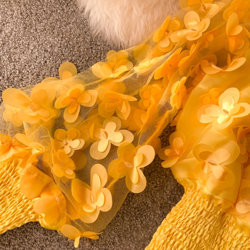 Женская шифоновая блузка Woherb привлекательная прозрачная с объемным цветочным