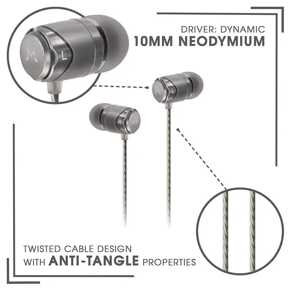 Проводные шумоизоляционные наушники вкладыши SoundMAGIC E11 мощные басовые Hi Fi